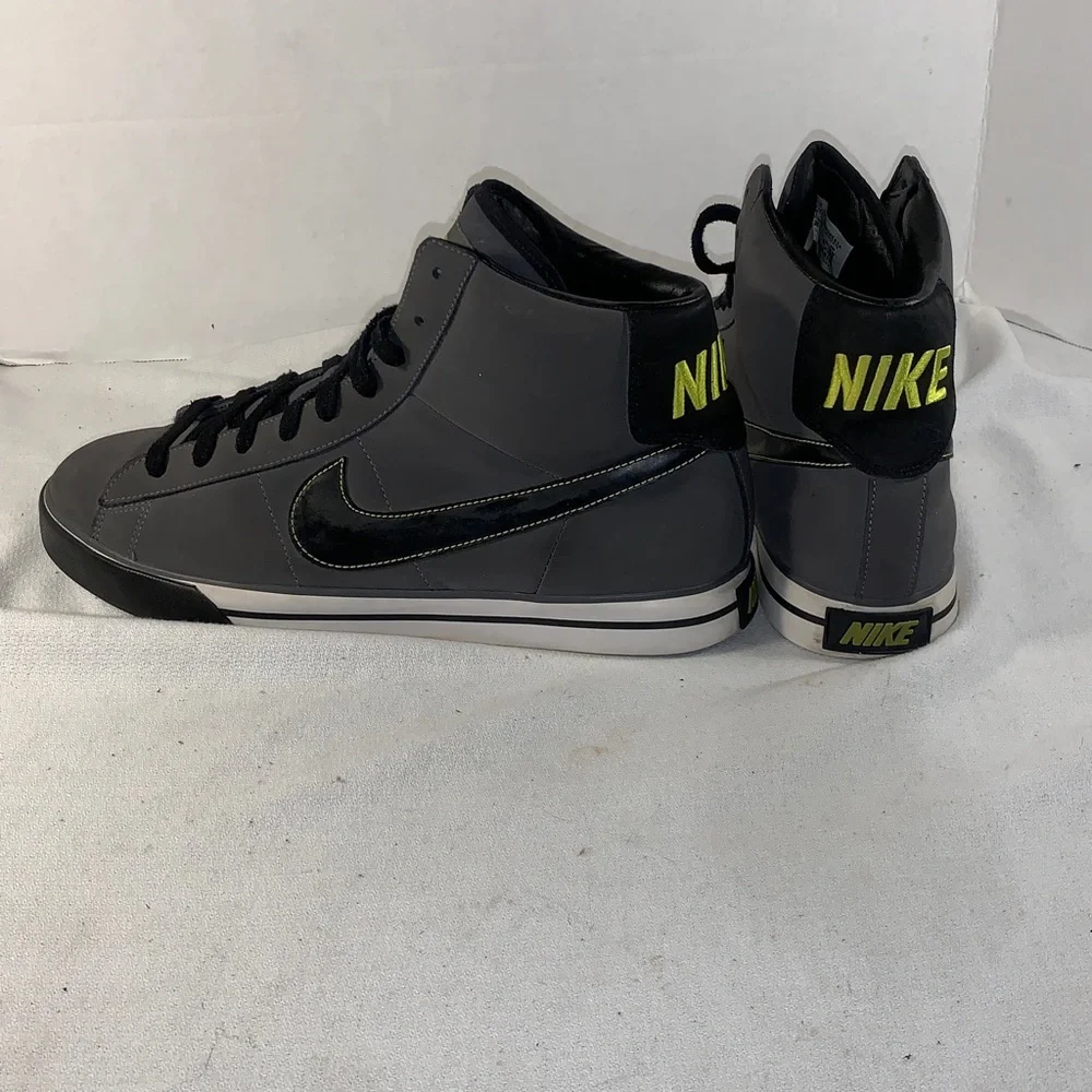 Nike Men’s Sweet Classic High Gray/Black with Lime Swoosh Sneakers